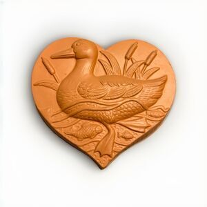 Vintage Towle Gailstyn Sutton Duck Mold Terracotta Wall Plaque Heart Shape 6”